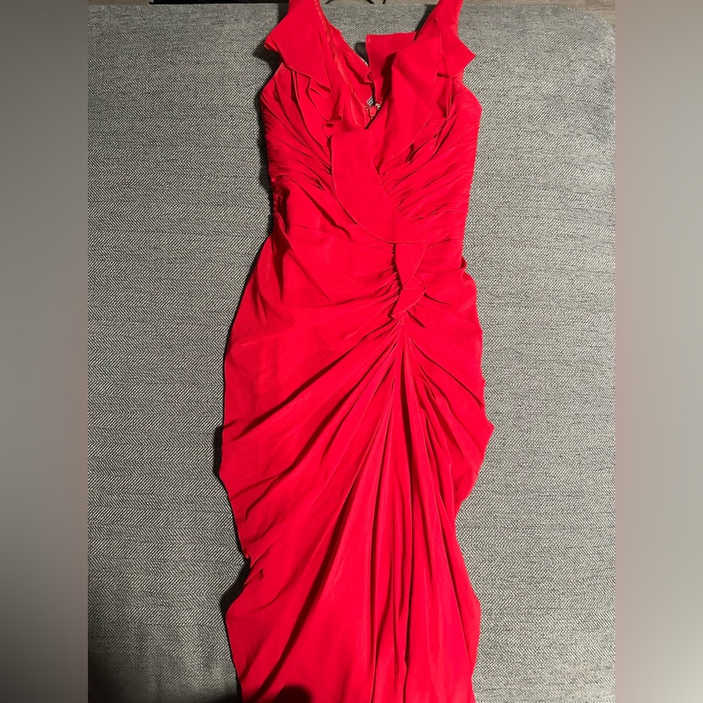 Badgley Mischka Full Length Red Gown
